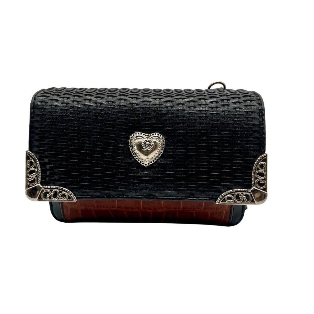 Coldwater Creek Black Faux Leather Crossbody Bag